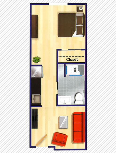 Absaroka Senior Living 1 bedroom apartment floor plan